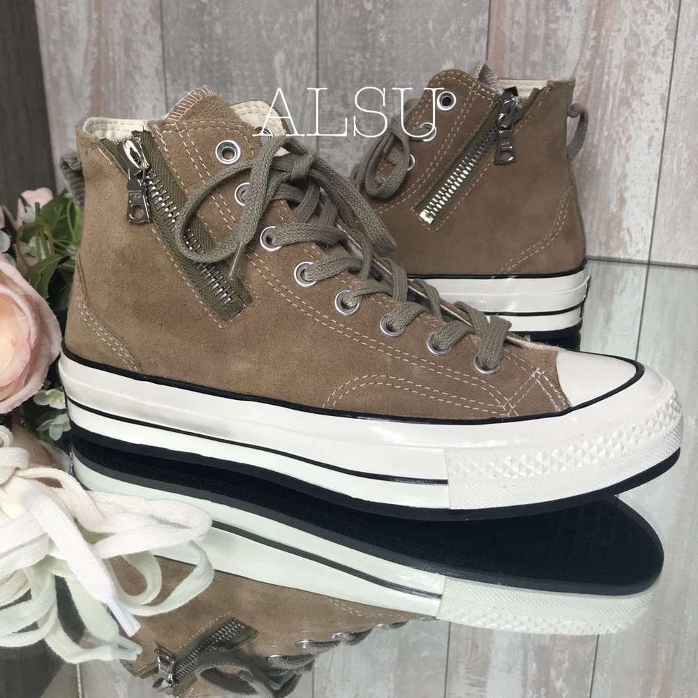 Converse Chuck 70 HI Suede Vellum Tan W AUTHENTIC - Picture 2 of 8
